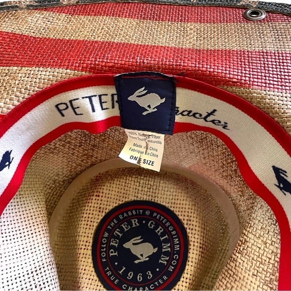 PETER GRIMM Ltd. Men's Justice American Flag Star Studded Straw Cowboy Hat - Picture 7 of 14